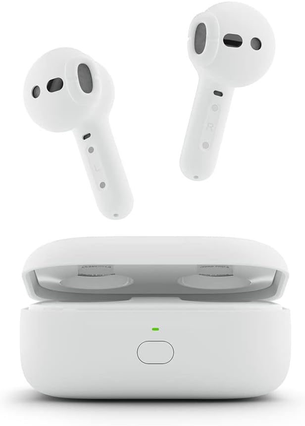 Amazon Echo Buds (newest model), True Wireless Bluetooth 5.2 Earbuds with Alexa, audio personalization, multipoint, 20H battery with charging case, fast charging, sweat resistant, Glacier White